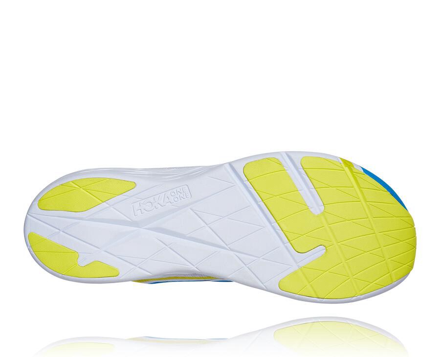 Hoka One One Mens Running Shoes - Rocket X - White/Blue - WDEI21076